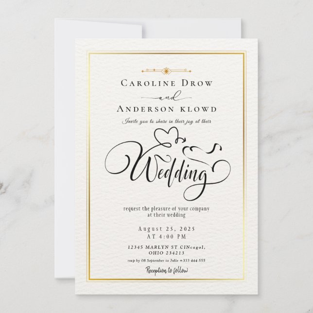 Invitation Carton d'invitation de mariage vidéo avec code QR (Devant)