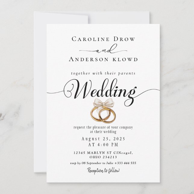 Invitation Carton d'invitation de mariage vidéo avec code QR (Devant)