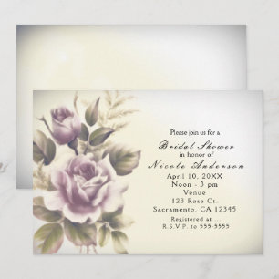 Invitation Carton d'invitation de mariage Vintage Roses Old G