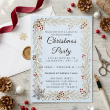 Carton d'invitation de Noël à l'écriture classique