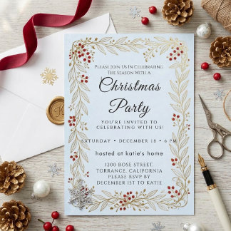 Invitation Carton d'invitation de Noël à l'écriture classique