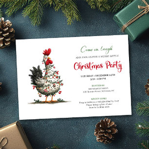 Invitation Carton d'invitation de Noël festif au poulet à l'a