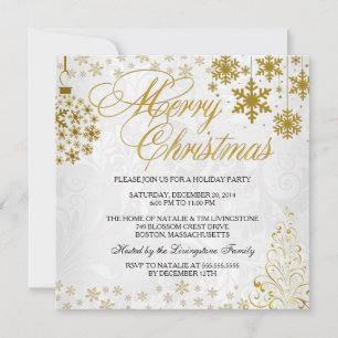 Invitation Carton d'invitation de Noël Fête Joyeux Noël Floco