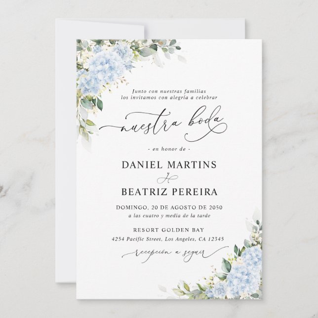 Invitation Carton d'invitation de réception de mariage floral (Devant)