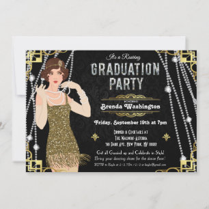 Invitation Carton d'invitation de remise de diplôme de fille 