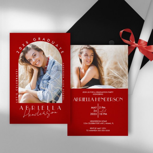 Invitation Carton d'invitation de remise de diplôme photo mod (Créateur téléchargé)