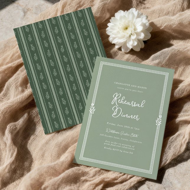 Invitation Carton d'invitation de répétition de dîner Olive V (Créateur téléchargé)