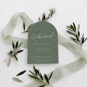Invitation Carton d'invitation de répétition de mariage vert