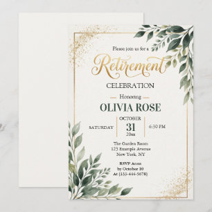 Invitation Carton d'invitation de retraite botanique à feuill