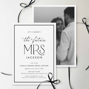Invitation Carton d'invitation de shower de mariage en noir e