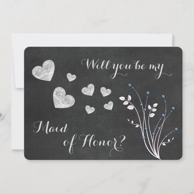 Invitation Carton d'invitation demoiselle d'honneur floral à  (Devant)