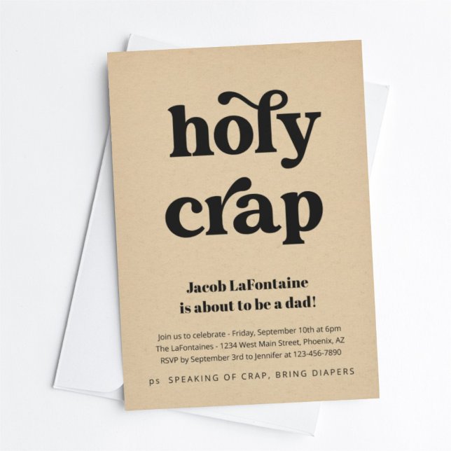 Invitation Carton d'invitation drôle pour une fête de couches (Créateur téléchargé)