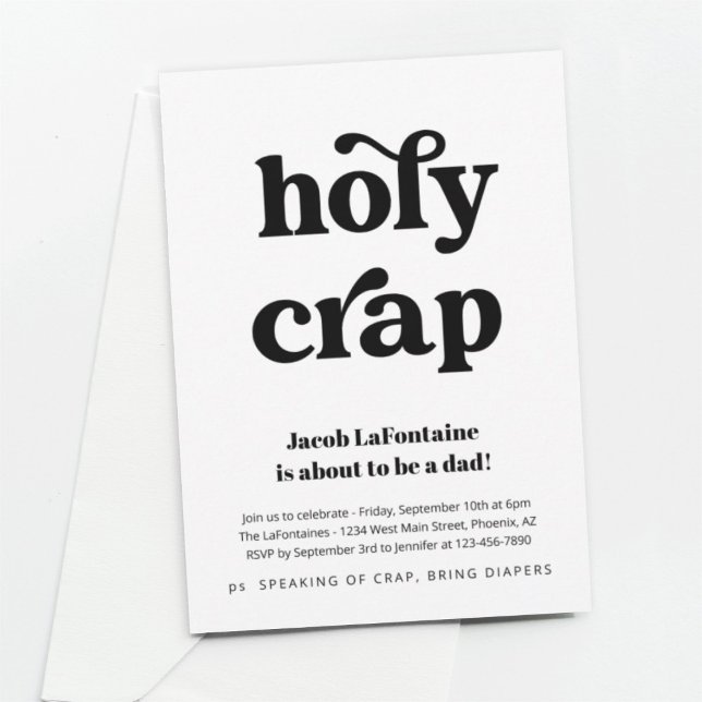Invitation Carton d'invitation drôle pour une fête de couches (Créateur téléchargé)