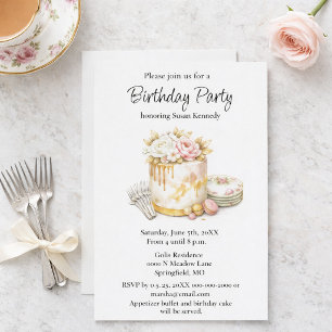 Invitation Carton d'invitation élégant à l'aquarelle pour une