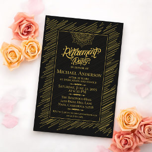 Invitation Carton d'invitation élégant à l'or pour la fête de