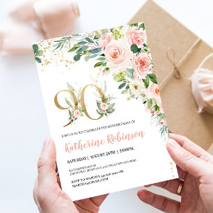 Invitation Carton d'invitation élégant avec motif floral pour