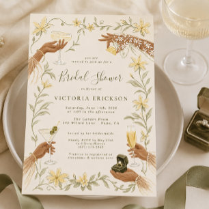 Invitation Carton d'invitation élégant crème cocktail pour la