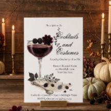 Carton d'invitation élégant de cocktail Halloween