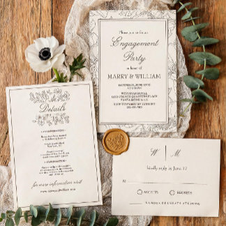 Invitation Carton d'invitation élégant et botanique pour une 