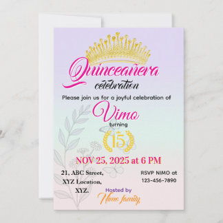 Invitation Carton d'invitation élégant et pastel pour une Qui
