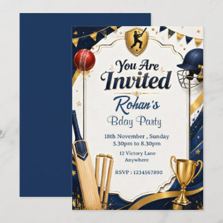 Invitation Carton d'invitation élégant Navy & Gold pour l'ann
