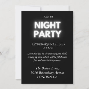 Invitation Carton d'invitation élégant noir et blanc pour l'e