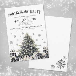 Invitation Carton d'invitation élégant noir et blanc pour une