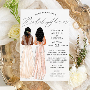 Invitation Carton d'invitation élégant pour deux jeunes fille
