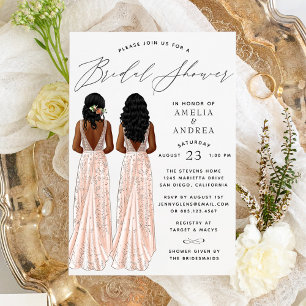 Invitation Carton d'invitation élégant pour deux jeunes fille