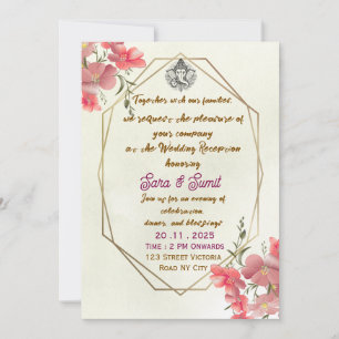 Invitation Carton d'invitation élégant pour la réception de m