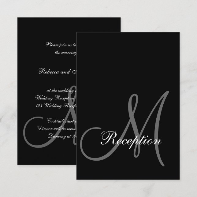 Invitation Carton d'invitation élégant pour réception de mari (Devant / Derrière)
