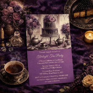 Invitation Carton d'invitation élégant pour une soirée thé mé