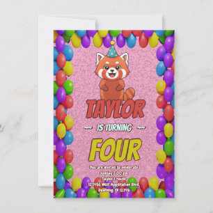 Invitation Carton d'invitation Fantaisiste pour Adulte Red Pa