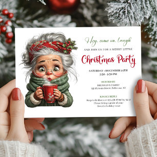 Invitation Carton d'invitation festif de Noël de grand-mère f