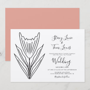 Invitation Carton d'invitation floral à la tulipe printanière