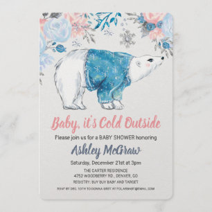 Invitation Carton d'invitation floral pour une baby shower ou