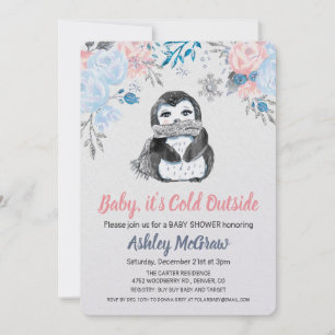 Invitation Carton d'invitation floral pour une baby shower su