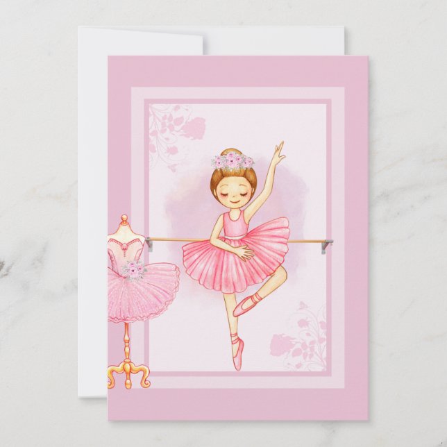 Invitation Carton d'invitation flore de ballerine (Devant)