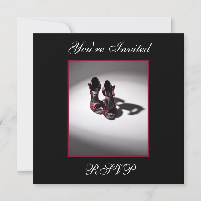 Invitation Carton d'invitation Glamour Rouge pour chaussure d (Devant)