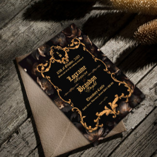 Invitation Carton d'invitation gothique de mariage nocturne a