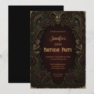 Invitation Carton d'invitation gothique vintage pour annivers