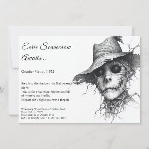 Invitation Carton d'invitation Halloween Épouvantail Siniastr