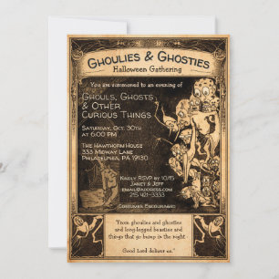 Invitation Carton d'invitation Halloween rétro personnalisabl
