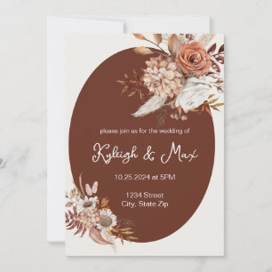 Invitation Carton d'invitation Herbe de la Pampa Bohème – Flo