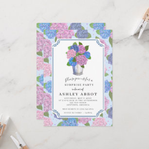 Invitation Carton d'invitation Hortensias 5x7 (format A7) Ble