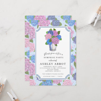 Invitation Carton d'invitation Hortensias 5x7 (format A7) Ble