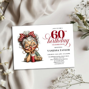 Invitation Carton d'invitation humoristique pour 60 ans Desig