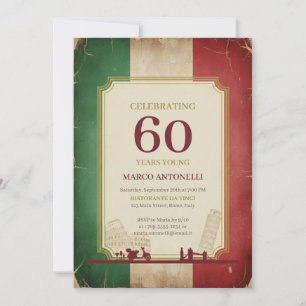 Invitation Carton d'invitation italien pour un 60ème annivers
