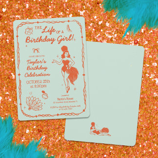 Invitation Carton d'invitation Life of a Birthday Girl