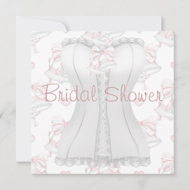 Invitation Carton d'invitation Mariage Fleurs Corset Blanc So (Devant)